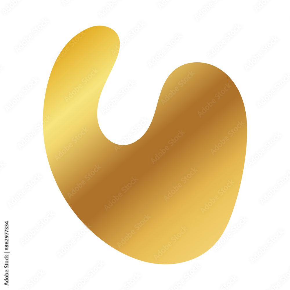 Liquid Fluid Golden Gradient random organic shapes