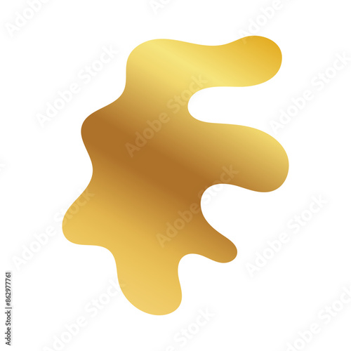 Liquid Fluid Golden Gradient random organic shapes