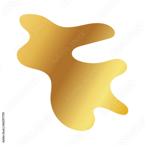 Liquid Fluid Golden Gradient random organic shapes