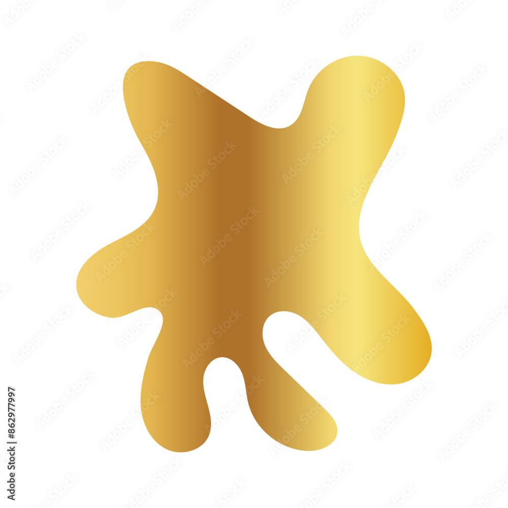 Liquid Fluid Golden Gradient random organic shapes