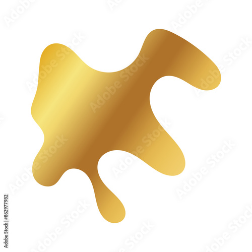 Liquid Fluid Golden Gradient random organic shapes