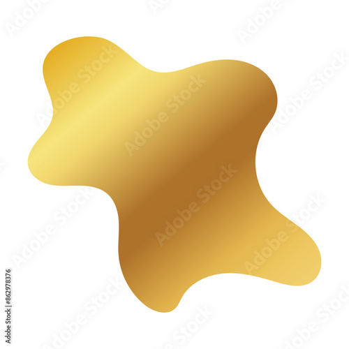 Liquid Fluid Golden Gradient random organic shapes