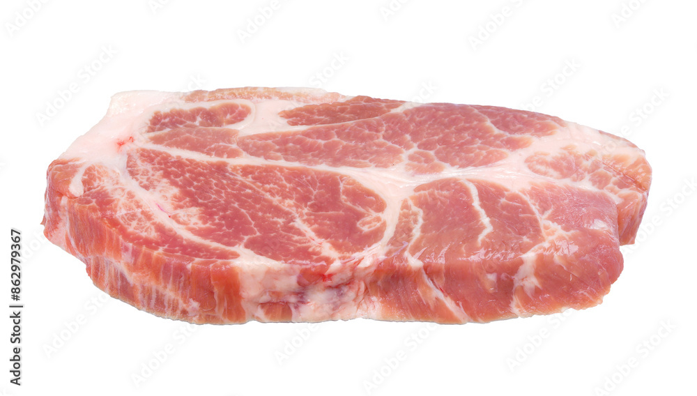 sliced raw pork meat isolated on white background. sliced raw pork meat isolated on white background.