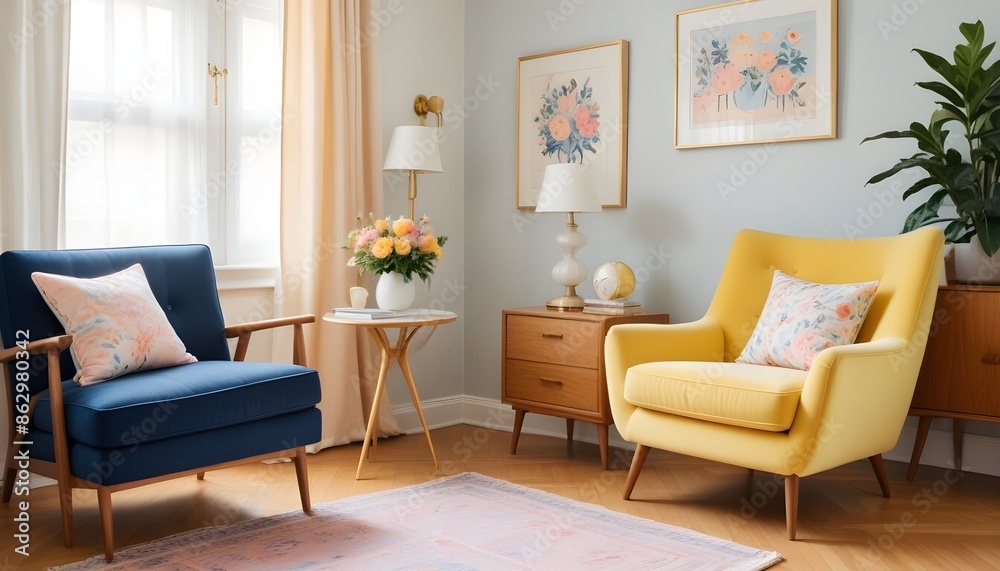 Photo interior modern design room 3d illustration