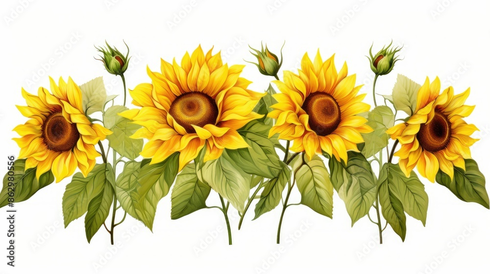 Naklejka premium sunflower isolated on white background