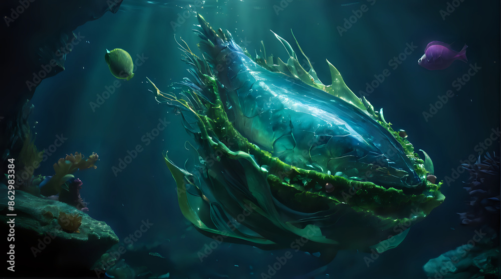 Obraz premium a fish that is swimming in the water