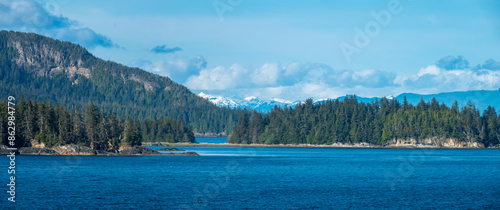 Tablou pe pânză Straits, fjords, channels, forests, mountains along the inside passage of Alaska