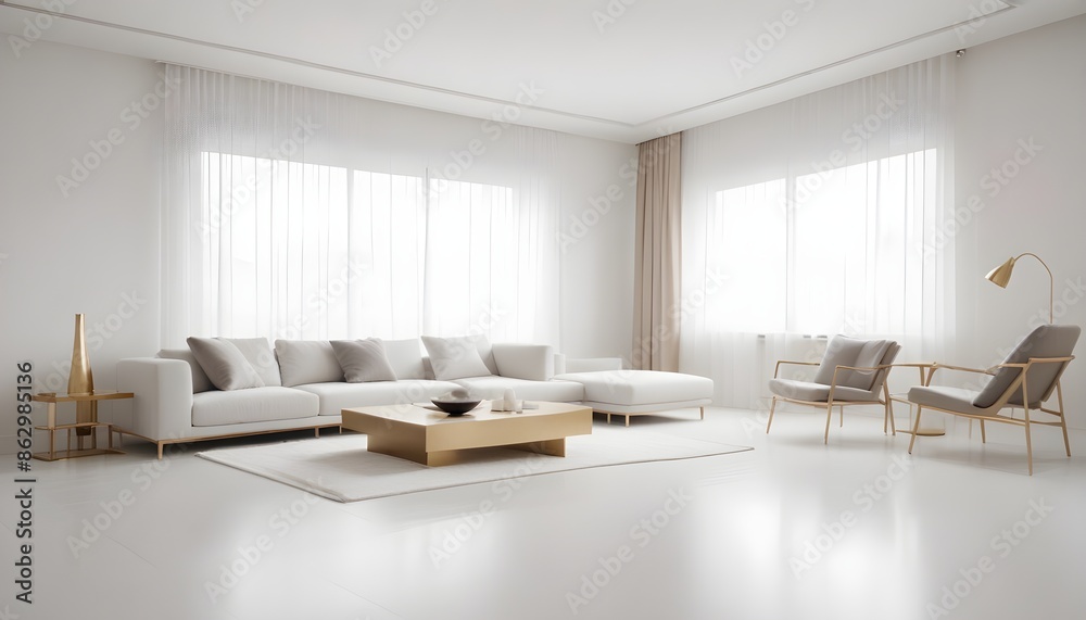 Fototapeta premium Photo interior modern design room 3d illustration