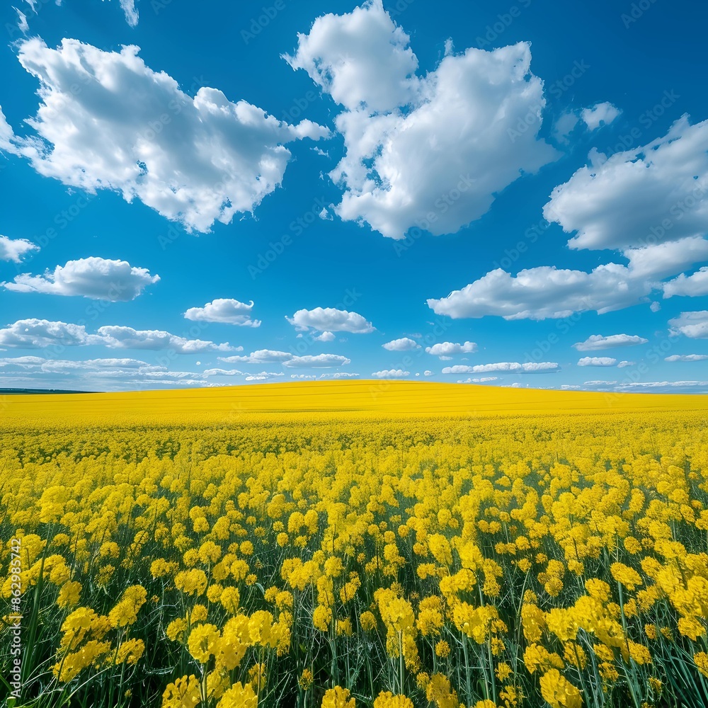 Fototapeta premium canola flower fields