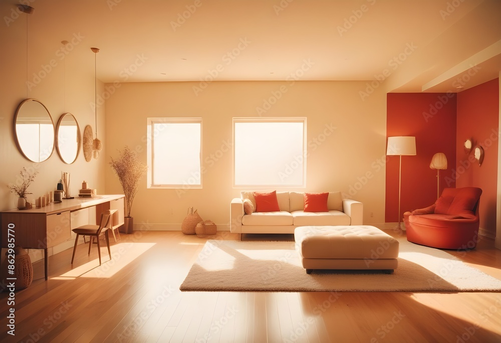Photo interior modern design room 3d illustration Photo interior modern design room 3d illustration
