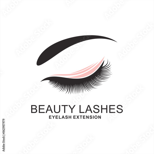 Eyelashes logo design icon with modern beauty concept