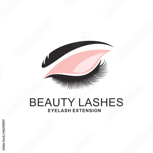 Eyelashes logo design icon with modern beauty concept