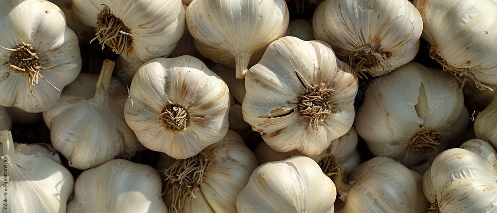 Garlic is a pungent and flavorful bulb, essential in a wide variety of savory dishes Garlic is a pungent and flavorful bulb, essential in a wide variety of savory dishes