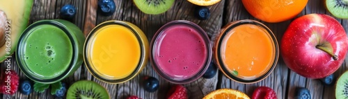 Smoothies are a delicious and nutritious blend of fruits and vegetables photo