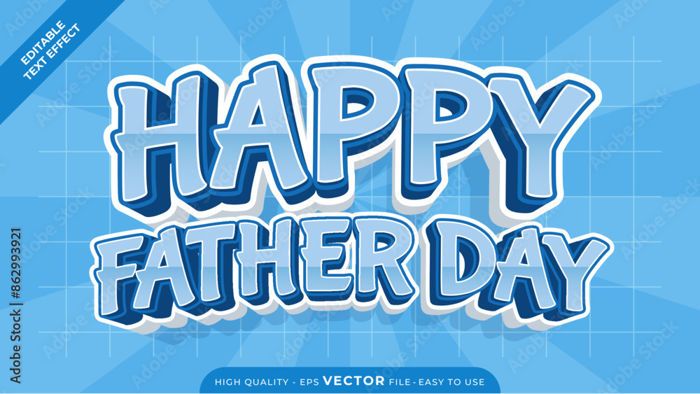 Modern Father's Day Editable Text Effect - Vector Adobe Illustrator Design