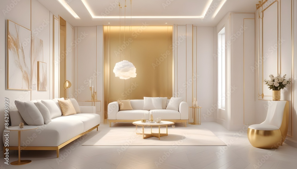 Photo interior modern design room 3d illustration Photo interior modern design room 3d illustration