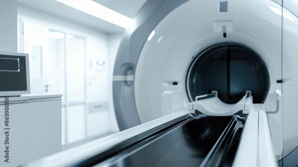 Fototapeta premium Advanced MRI Machine in Modern Medical Facility. Generative ai