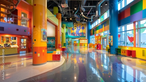 Vibrant and Engaging Children's Museum Colorful Interactive Exhibits Educational Games and Storytelling Spaces for Kids