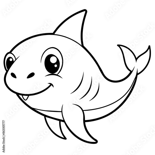 Funny baby shark vector illustration