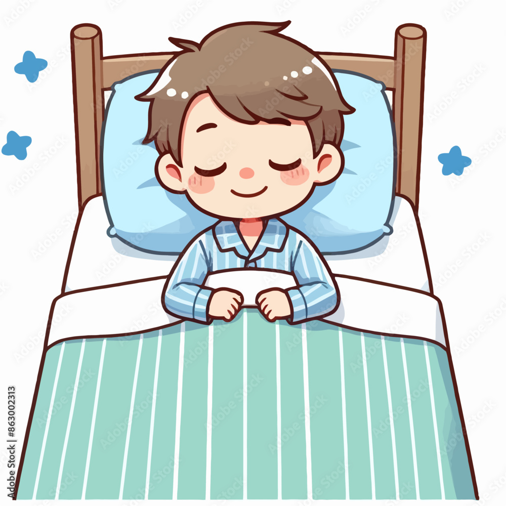 Vector Illustration of Kids is Sleeping well Vector Illustration of Kids is Sleeping well
