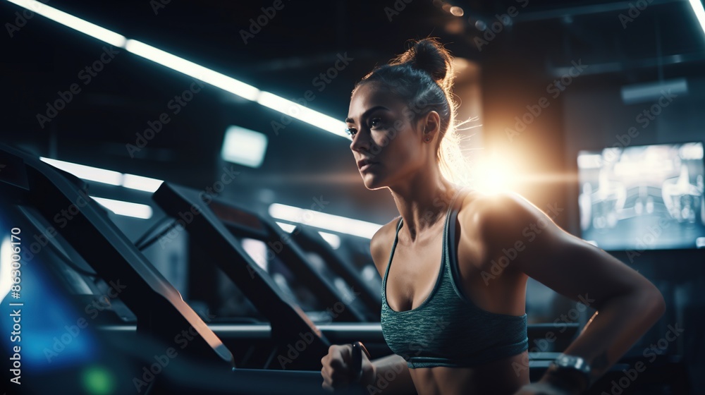 Fototapeta premium Fitness female model in the gym.