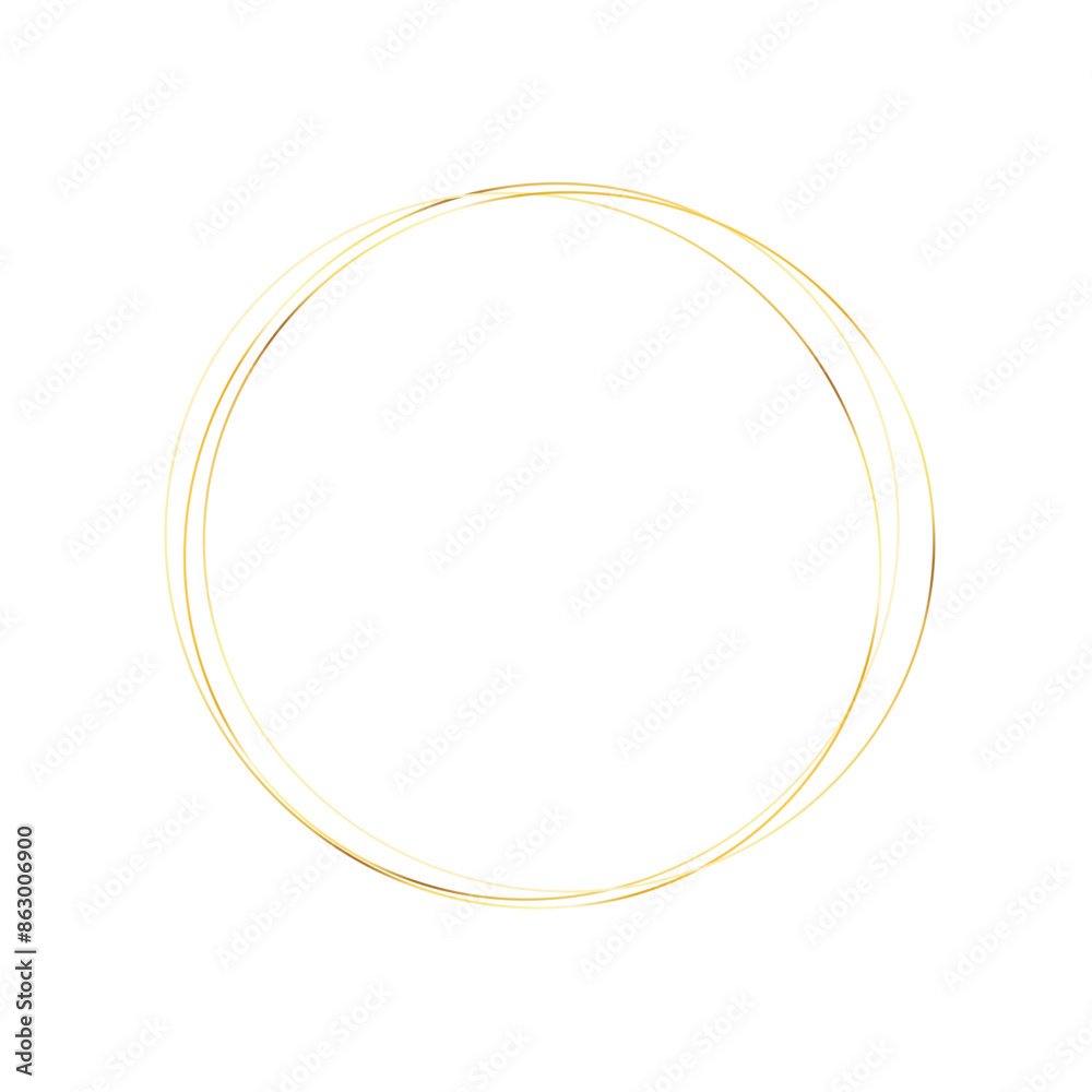 Golden round frame with light effects Golden round frame with light effects