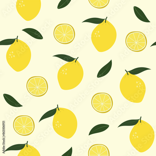 Seamless fruits pattern. Trendy hand drawn textures. Modern abstract design for fabric, paper, cover, interior decor and other users.