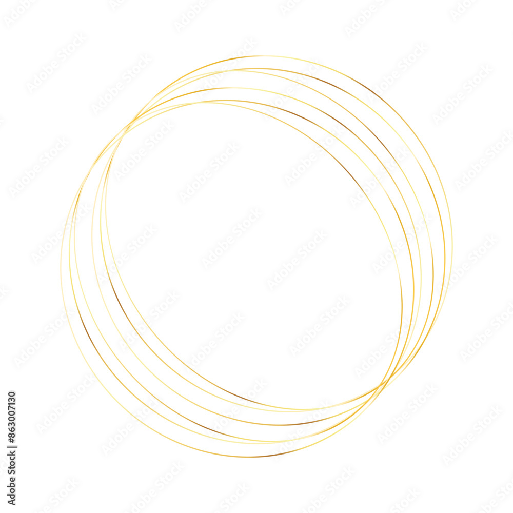 Golden round frame with light effects Golden round frame with light effects