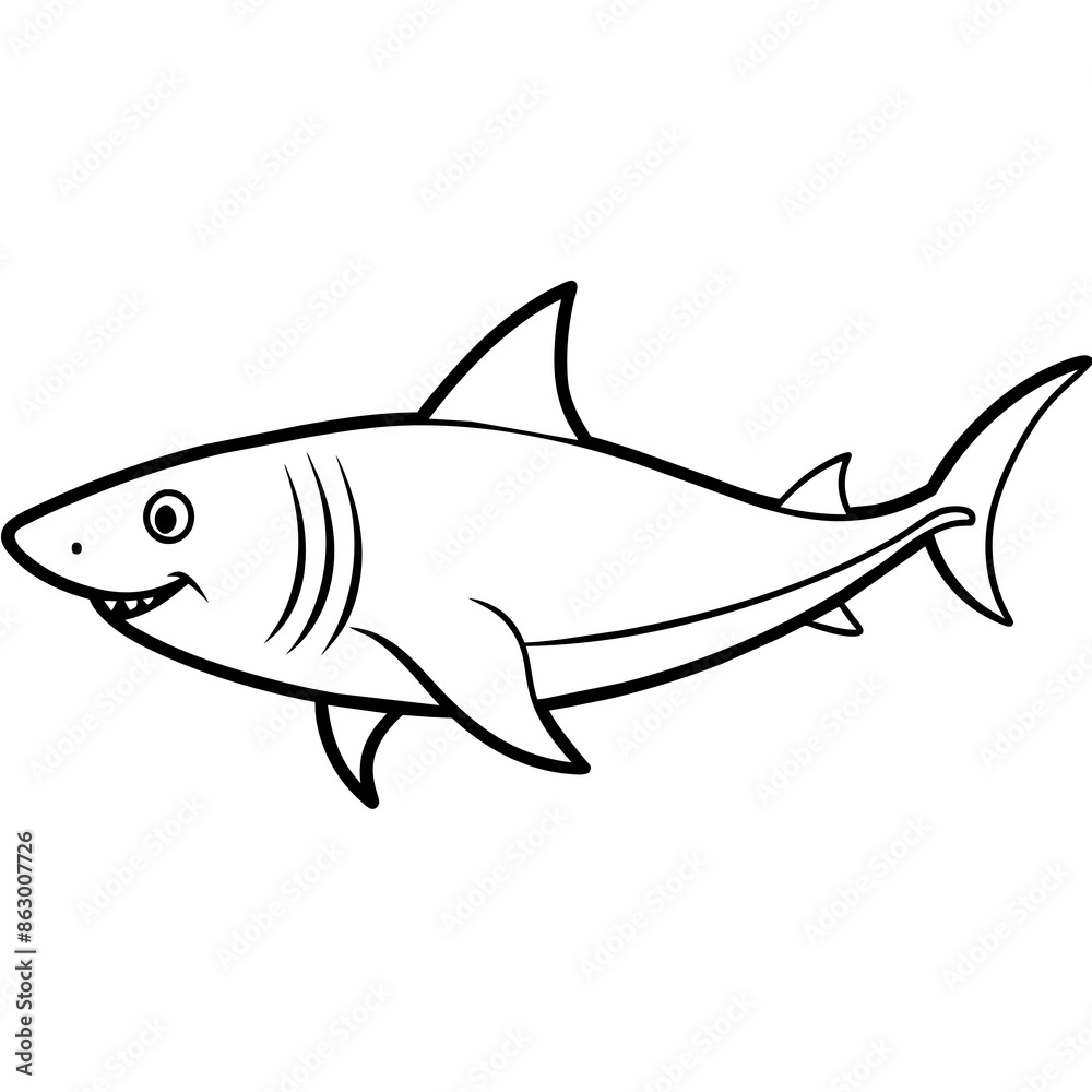 Shark line art vector illustration Shark line art vector illustration