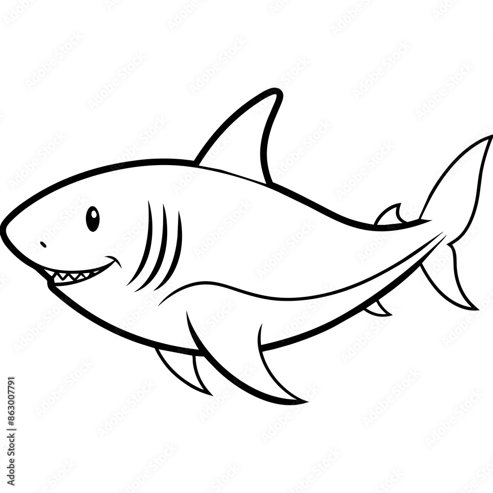 Shark line art vector illustration Shark line art vector illustration