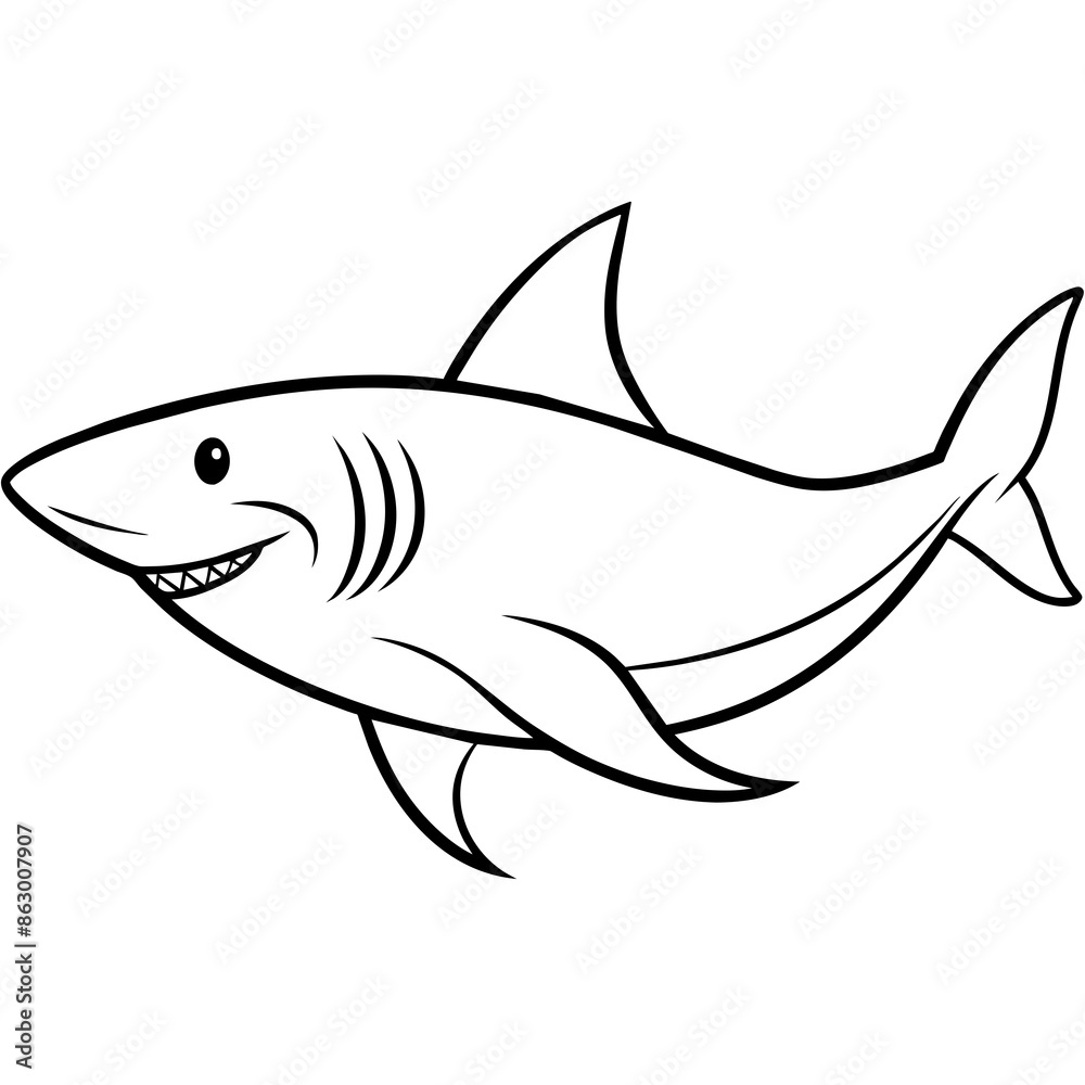 Shark line art vector illustration Shark line art vector illustration