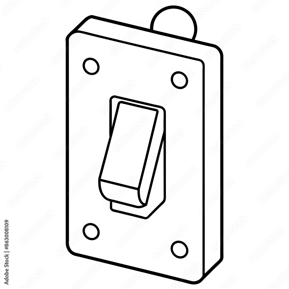 Light switch line art vector illustration Light switch line art vector illustration