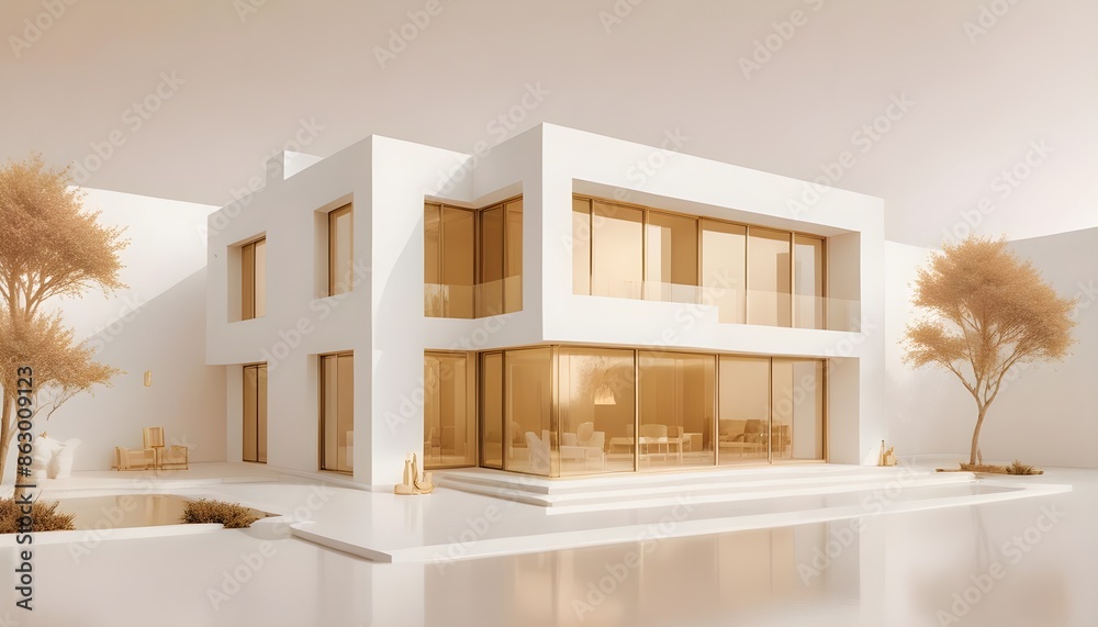Photo interior modern design room 3d illustration Photo interior modern design room 3d illustration