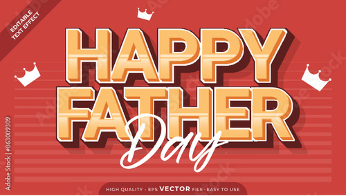 Modern Father's Day Vector Text Effect | Editable Adobe Illustrator Design