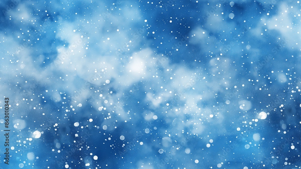 Blue watercolour painting with snowflakes Blue watercolour painting with snowflakes