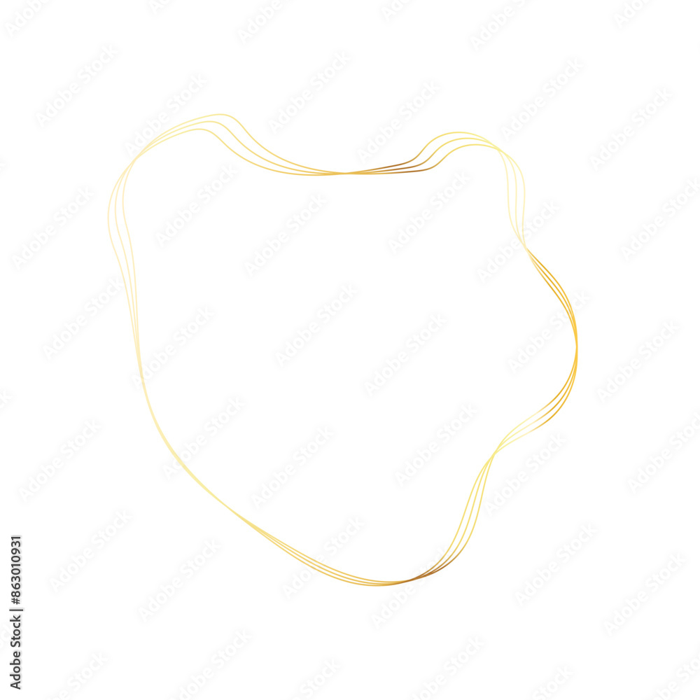 Gold liquid geometric shapes. Graphic elements