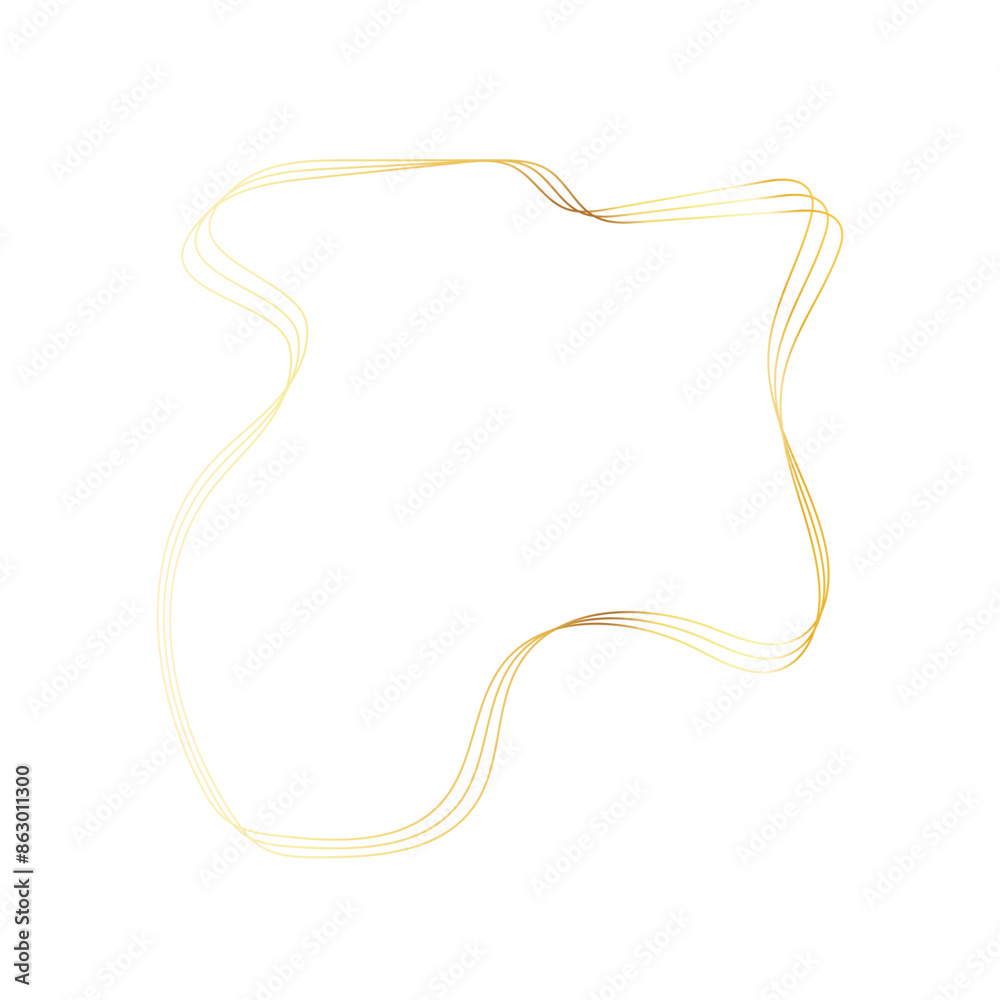 Gold liquid geometric shapes. Graphic elements