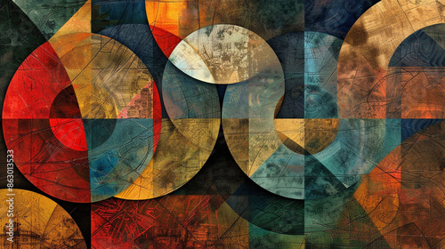 Modern Abstract wallpapers and backgrounds. Cubism abstract wallpaper. Circle Abstract wallpaper.