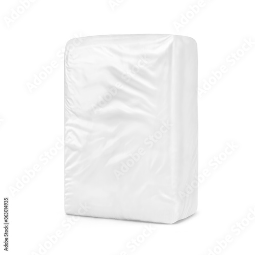 An image of a White Diaper Package isolated on a white background