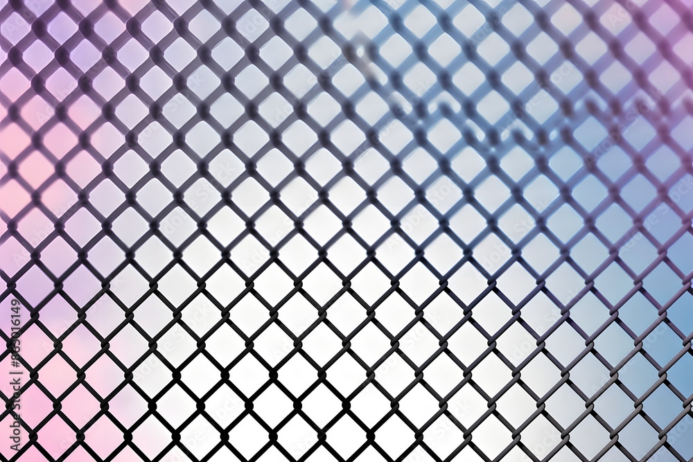Naklejka premium Wire mesh fence, background. Vector illustration