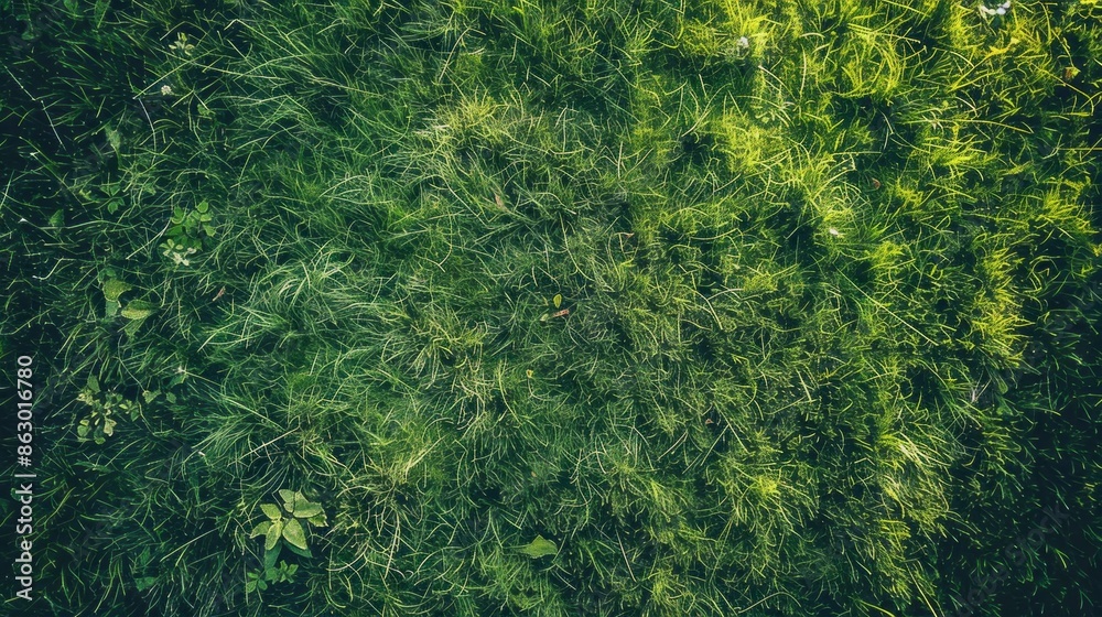 A lush green field with grass and weeds A lush green field with grass and weeds