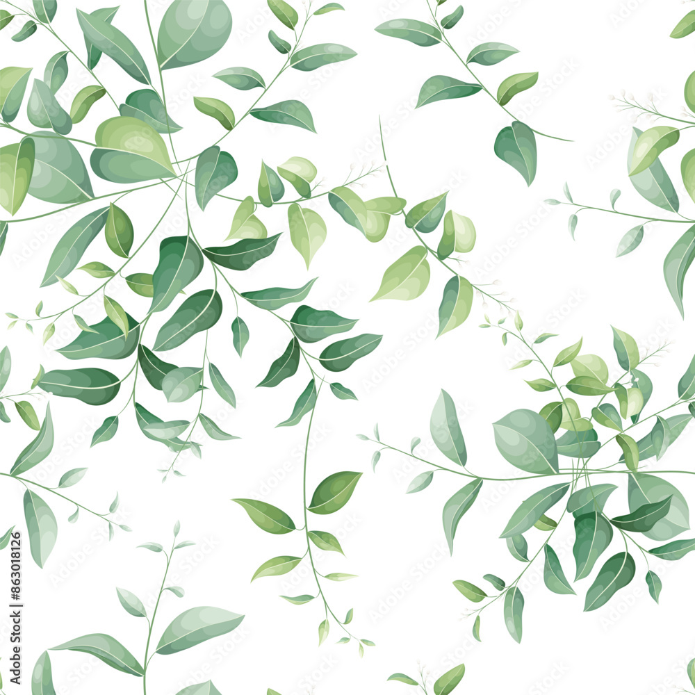 Fototapeta premium leaf botanical seamless pattern vector design for cover fabric interior decor Cute pattern with plant branch