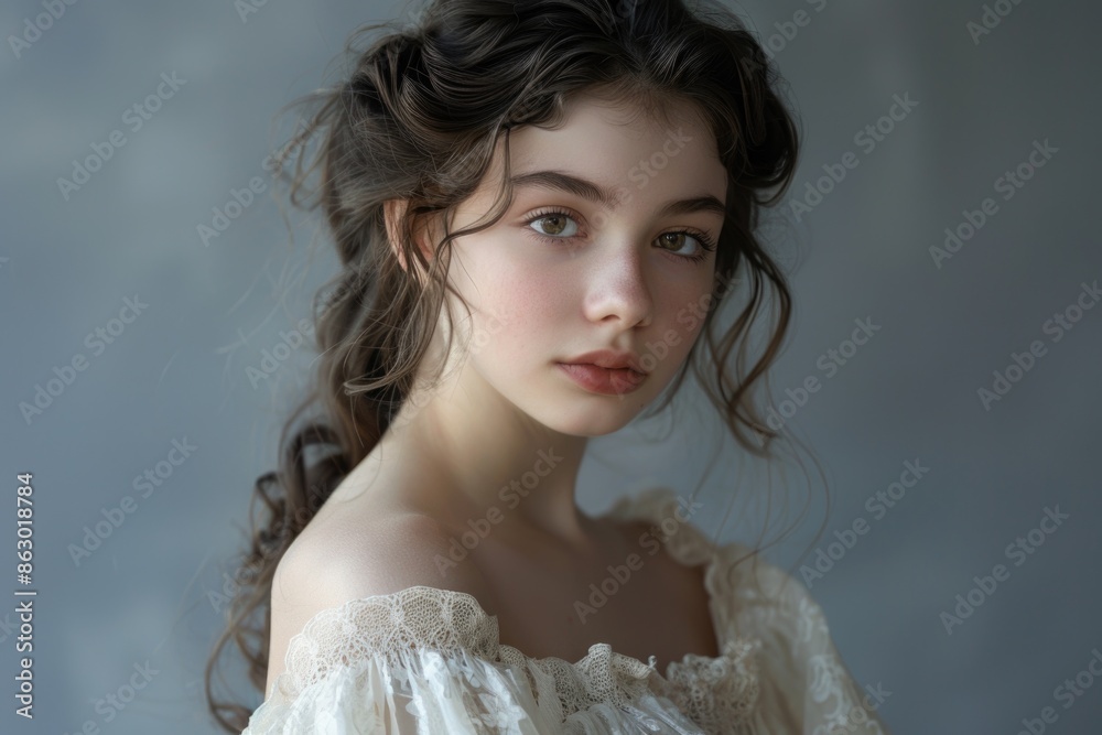A woman posing for a photo in a white dress A woman posing for a photo in a white dress