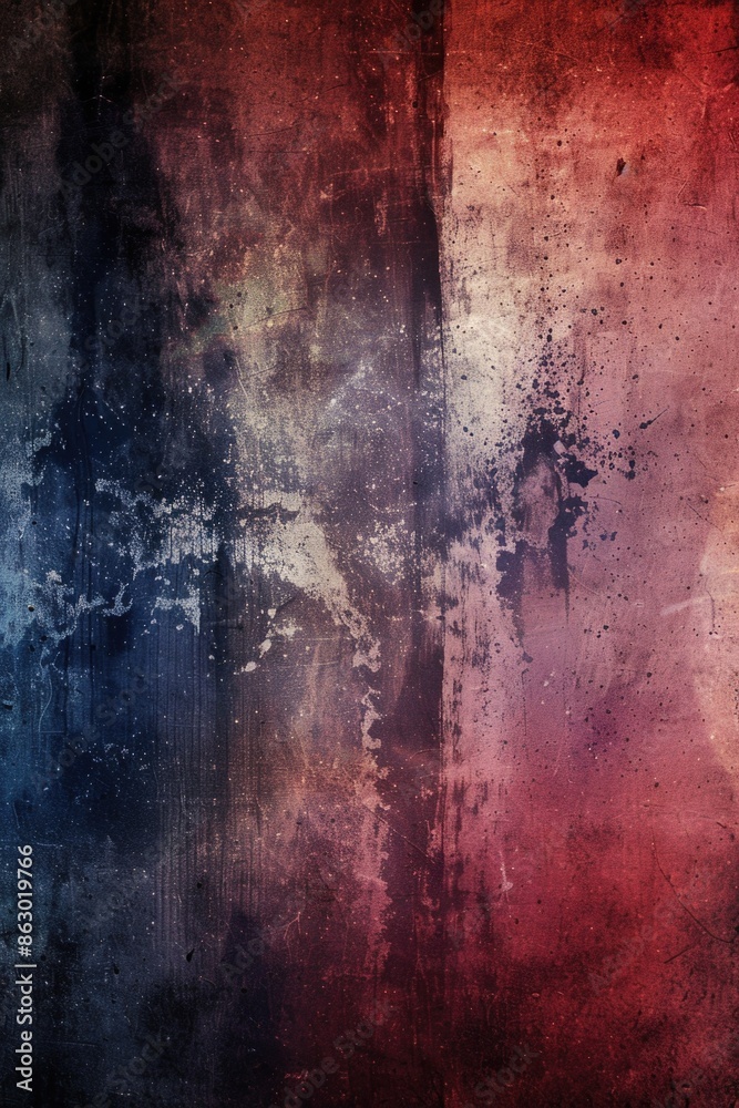Obraz premium A textured red and blue background with a grunge effect, perfect for creative projects