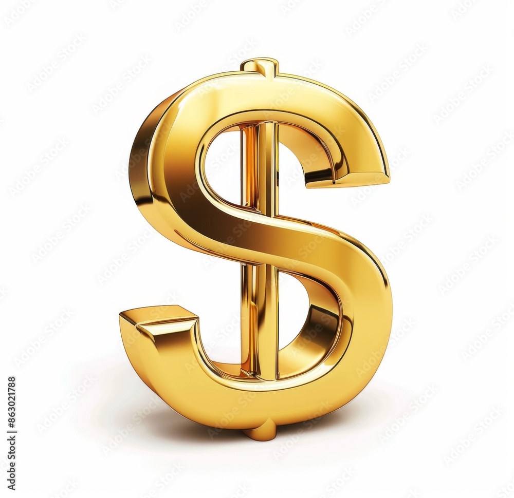 Golden Dollar Sign Icon in Minimalistic Vector Style on White Background Golden Dollar Sign Icon in Minimalistic Vector Style on White Background