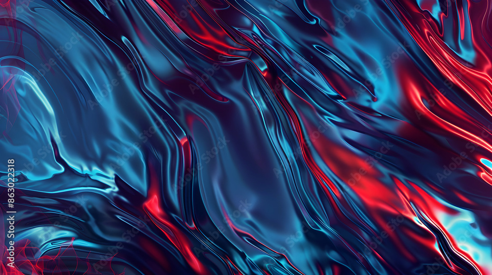 Obraz premium Neon Dreamscape: Fluid Marble in Cool Tones