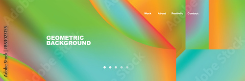 Colorful gradients with abstract geometric shapes. Vector Illustration For Wallpaper, Banner, Background, Card, Book Illustration, landing page