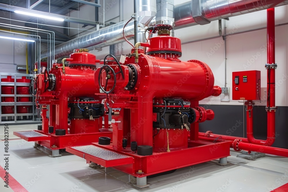 Fire Pump. Industrial fire pump station. Automatic fire extinguishing system control system Fire Pump. Industrial fire pump station. Automatic fire extinguishing system control system