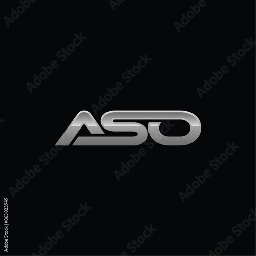 Letter ASO Geometric Metallic Modern Creative Business Logo