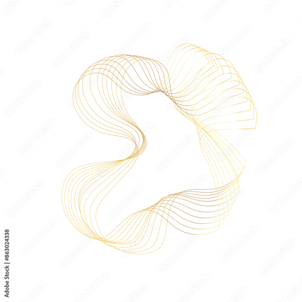 Naklejka premium Abstract Gold liquid geometric element, shapes